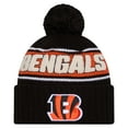 thumbnail image 1 of Men's New Era Black Cincinnati Bengals 2024 Sideline Cuffed Knit Hat with Pom, 1 of 2