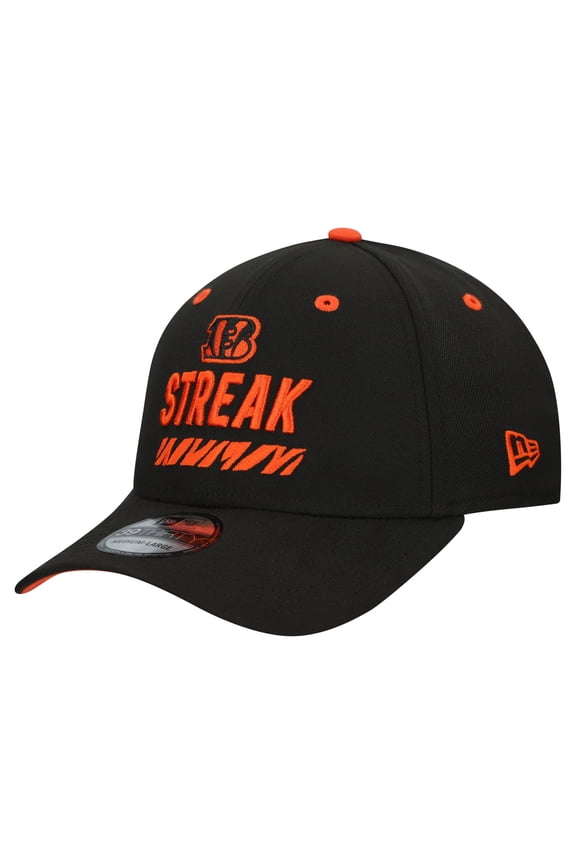 Men's New Era  Black Cincinnati Bengals STREAK Season Ticket Member 39THIRTY Flex Hat