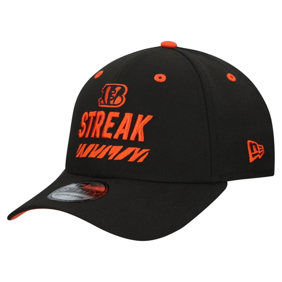 Men's New Era Black Cincinnati Bengals STREAK Season Ticket Member 39THIRTY Flex Hat