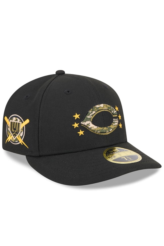 Men's New Era Black Cincinnati Reds 2024 Armed Forces Day Low Profile 59FIFTY Fitted Hat