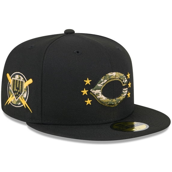 Men's New Era Black Cincinnati Reds 2024 Armed Forces Day On-Field 59FIFTY Fitted Hat