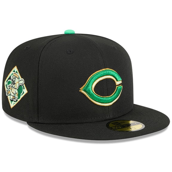 Men's New Era Black Cincinnati Reds 2026 St. Patrick's Day 59FIFTY Fitted Hat
