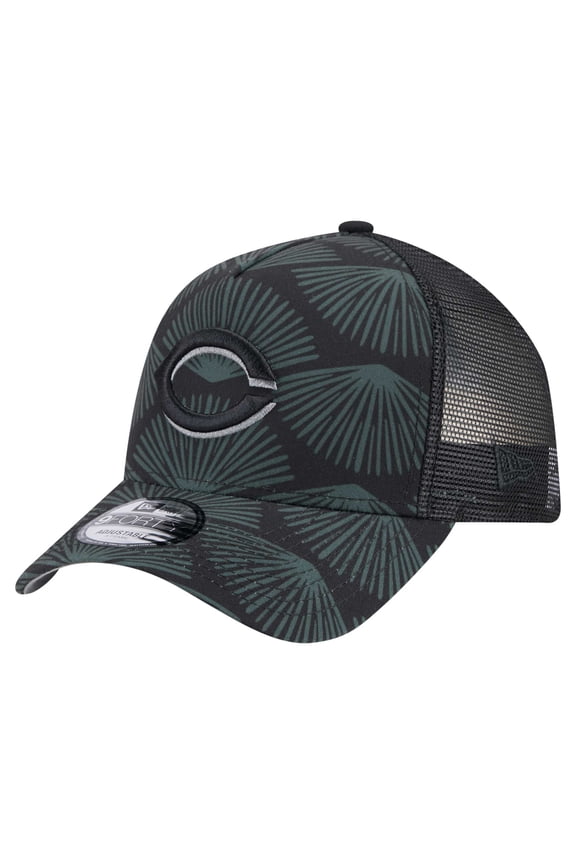 Men's New Era Black Cincinnati Reds 9FORTY A-Frame Trucker Adjustable Hat