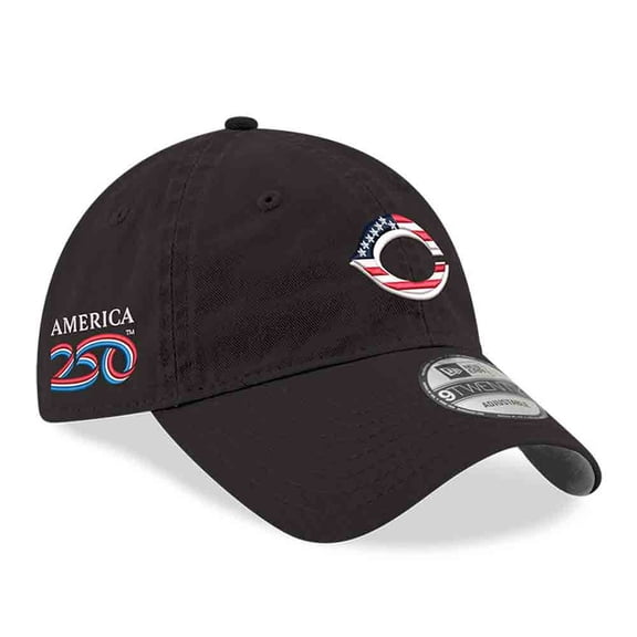Men's New Era Black Cincinnati Reds America 250 9TWENTY Adjustable Hat