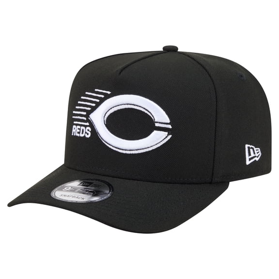 Men's New Era  Black Cincinnati Reds Motion A-Frame 9FIFTY Snapback Hat