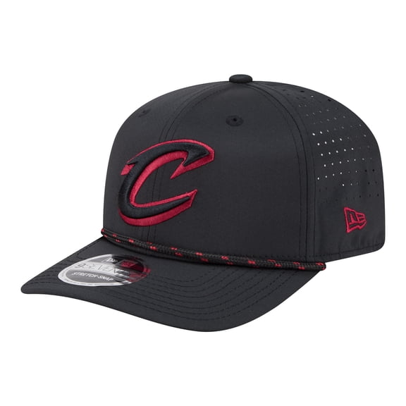 Men's New Era Black Cleveland Cavaliers Sport Rope Vented Stretch-Snap 9SEVENTY Hat