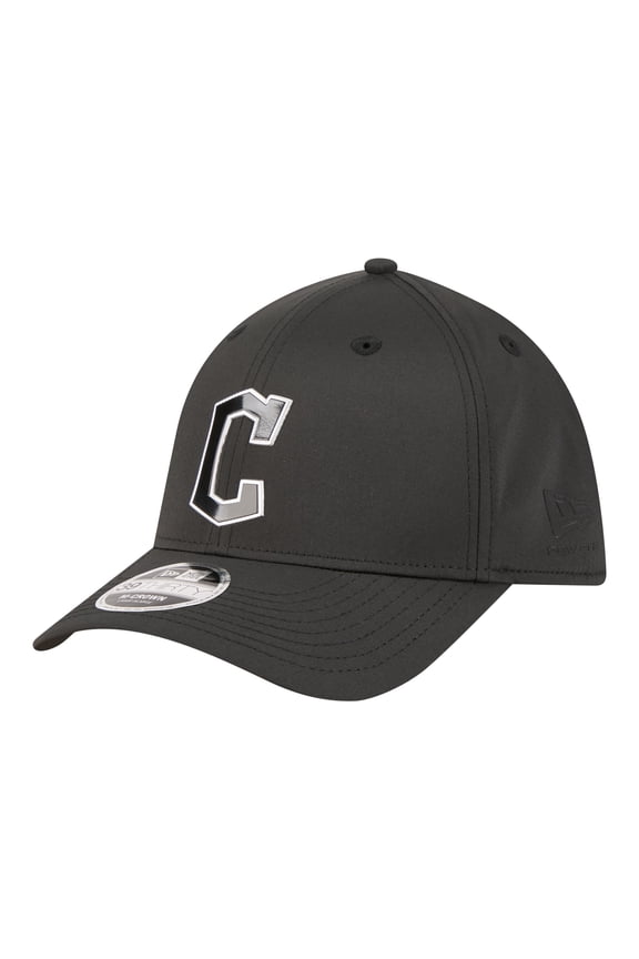 Men's New Era  Black Cleveland Guardians Metallic 39THIRTY M-Crown Flex Hat