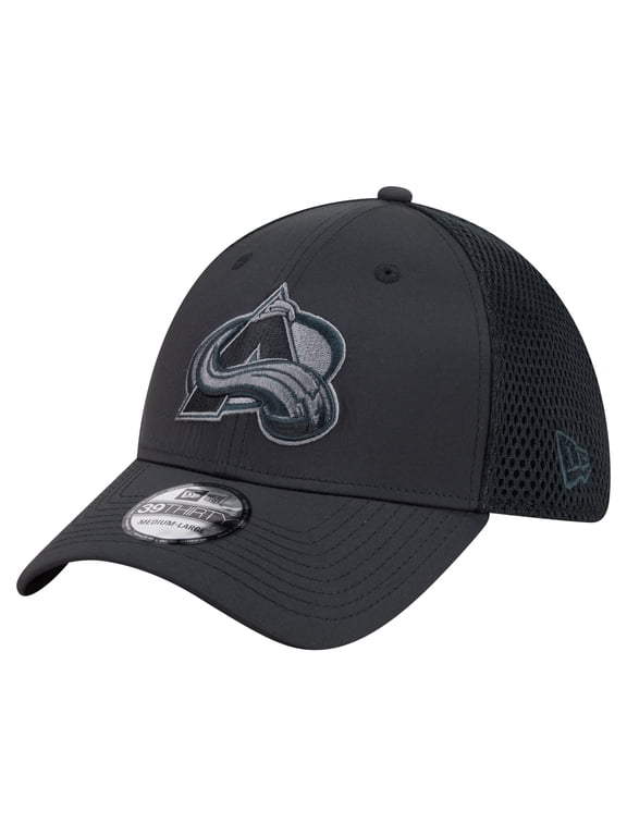 Men's New Era Black Colorado Avalanche Blackout 39THIRTY Flex Fit Hat