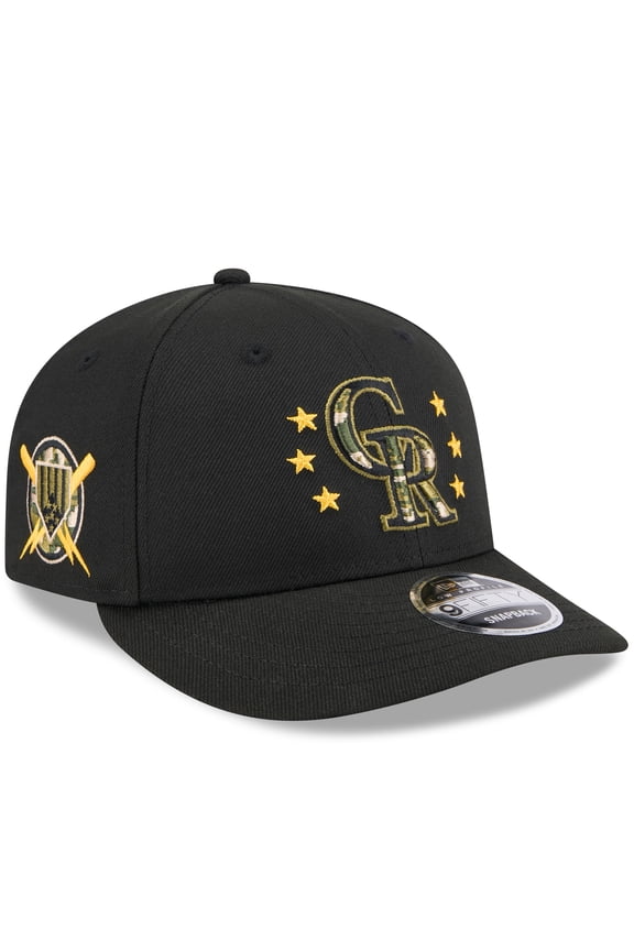 Men's New Era  Black Colorado Rockies 2024 Armed Forces Day Low Profile 9FIFTY Snapback Hat
