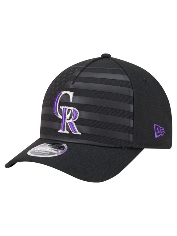 Men's New Era Black Colorado Rockies American Flag 9FORTY M-Crown A-Frame Adjustable Hat