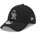thumbnail image 1 of Men's New Era Black Colorado Rockies Logo 39THIRTY Flex Hat, 1 of 5