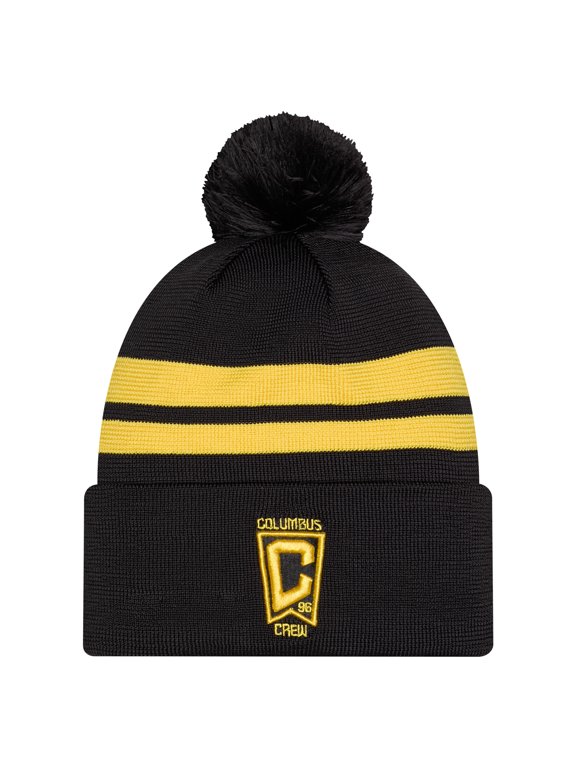 Men's New Era Black Columbus Crew 2026 Jersey Hook Cuffed Knit Hat with Pom