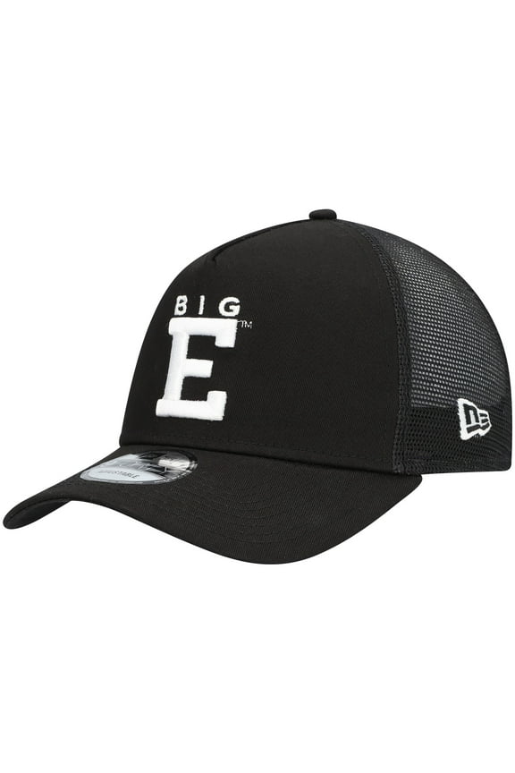 Men's New Era Black Dale Earnhardt Big E Legends 9FORTY A-Frame Trucker Snapback Hat