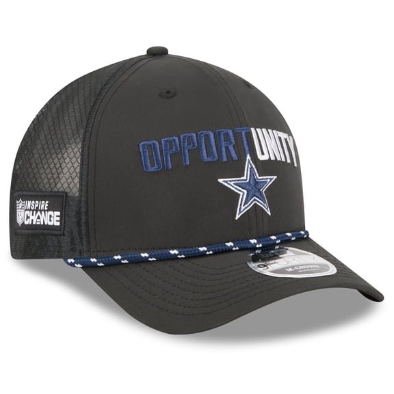 Men's New Era Black Dallas Cowboys 2025 Inspire Change 9FORTY M-Crown Adjustable Hat