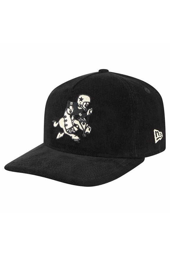 Men's New Era Black Dallas Cowboys Retro Joe Nostalgic Corduroy Golfer Adjustable Hat