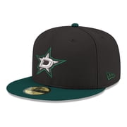 Mens New Era Black Dallas Stars Core Logo Two-Tone 59FIFTY Fitted Hat
