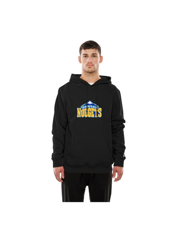 Men's New Era Black Denver Nuggets Front Back Logo Hoodie