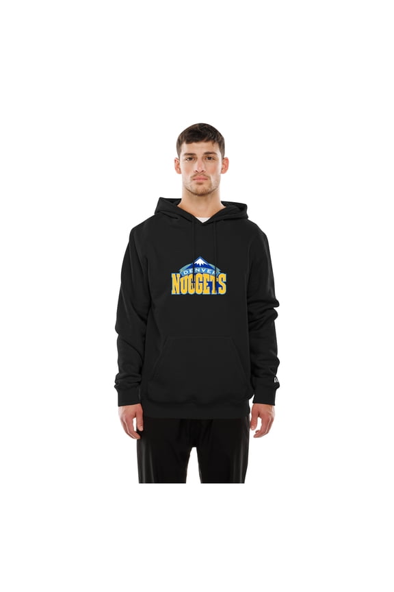 Men's New Era Black Denver Nuggets Front Back Logo Hoodie