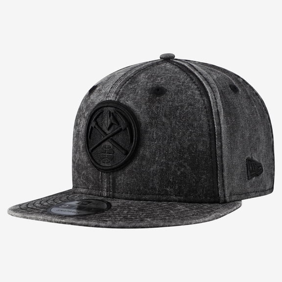 Men's New Era Black Denver Nuggets Washed Tonal 9FIFTY Snapback Hat