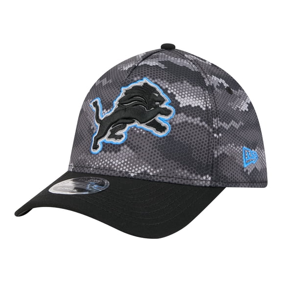 Men's New Era Black Detroit Lions Camo A-Frame 39THIRTY Flex Hat