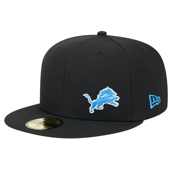 Men's New Era Black Detroit Lions Flawless 59FIFTY Fitted Hat