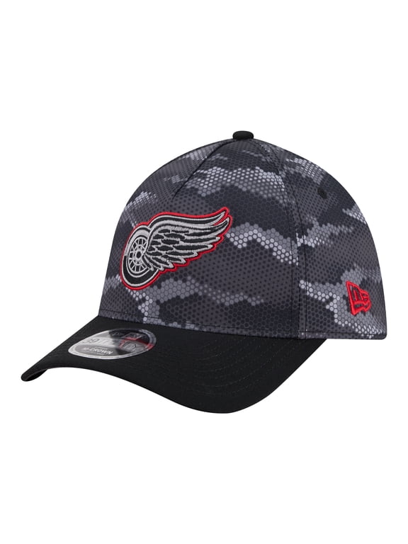 Men's New Era Black Detroit Red Wings Zero Dark 39THIRTY A-Frame M-Crown Flex Hat