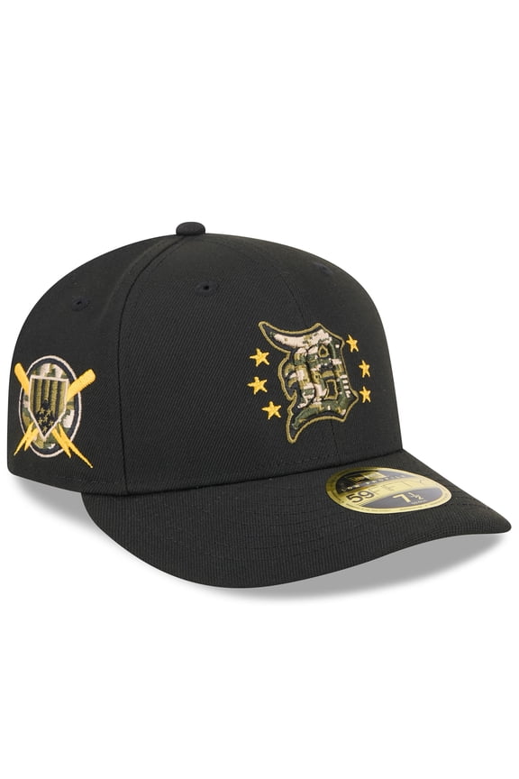 Men's New Era Black Detroit Tigers 2024 Armed Forces Day Low Profile 59FIFTY Fitted Hat