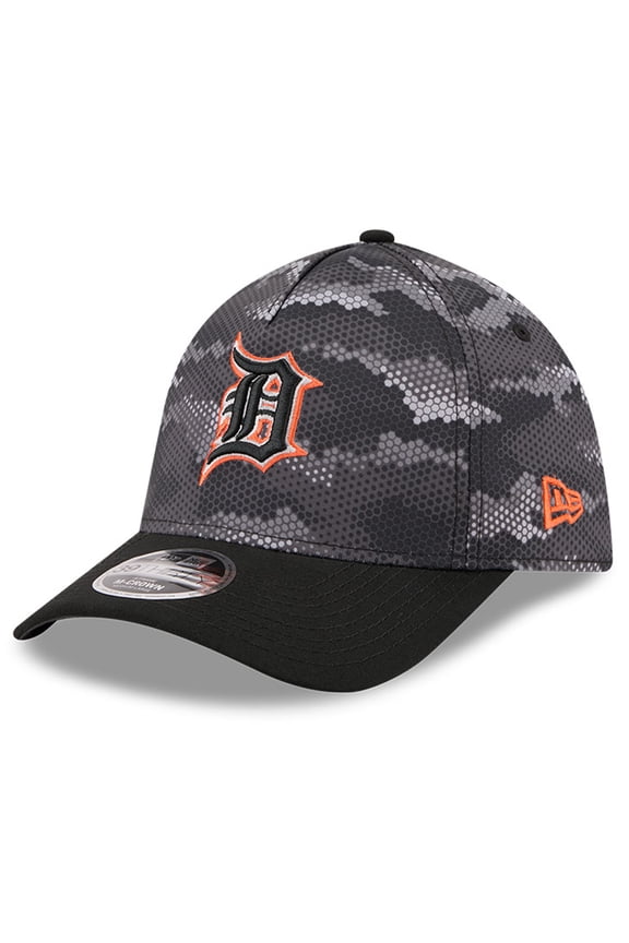 Men's New Era Black Detroit Tigers Camo 39THIRTY A-Frame Flex Hat