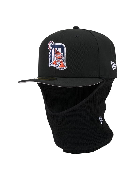 Men's New Era Black Detroit Tigers Ski Mask 59FIFTY Fitted Hat