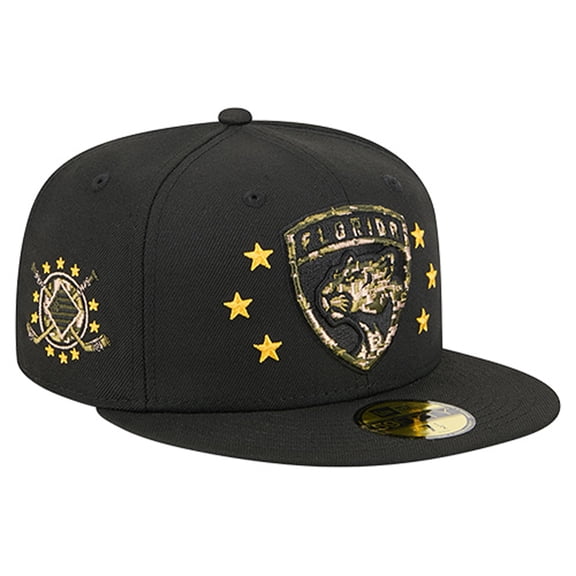 Men's New Era  Black Florida Panthers Military Appreciation Digital Camo Stars 59FIFTY Fitted Hat
