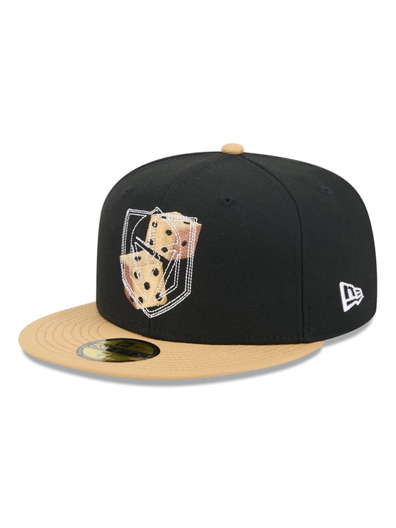 Men's New Era Black/Gold Vegas Golden Knights City Icon Stitched Overlay 59FIFTY Fitted Hat