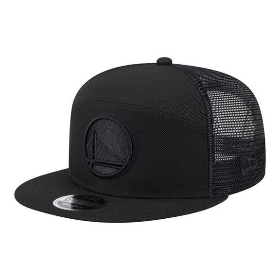 Men's New Era  Black Golden State Warriors Block Split Panel 9FIFTY Snapback Hat