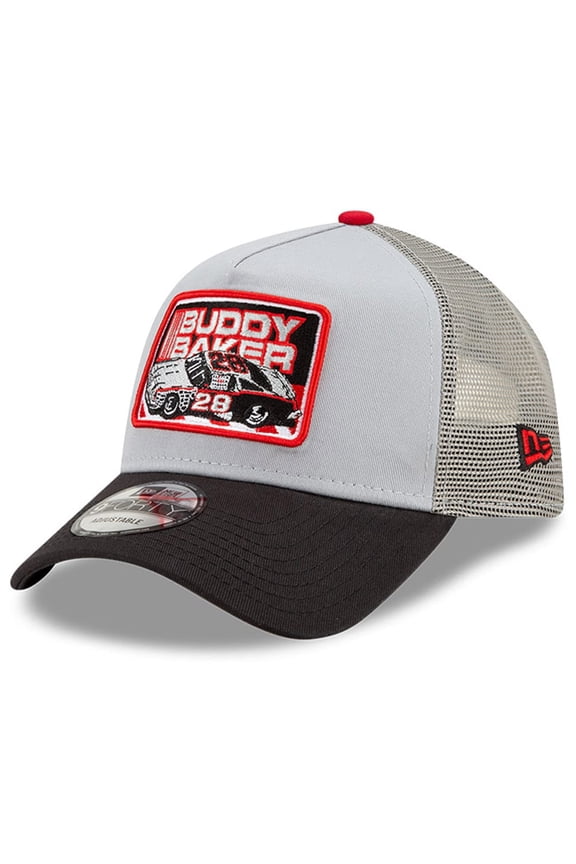 Men's New Era Black/Gray Buddy Baker Legends 9FORTY A-Frame Adjustable Trucker Hat