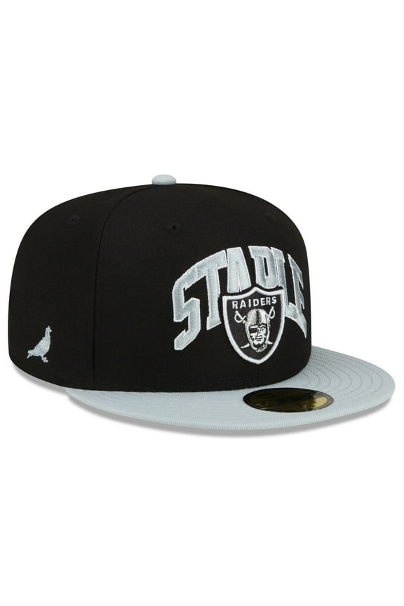 Men's New Era Black/Gray Las Vegas Raiders NFL x Staple Collection 59FIFTY Fitted Hat