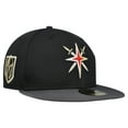 thumbnail image 1 of Men's New Era Black/Gray Vegas Golden Knights Mesh Crown Two-Tone 59FIFTY Fitted Hat, 1 of 5