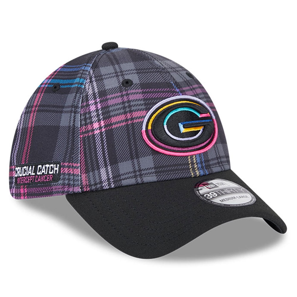 Men's New Era Black Green Bay Packers 2024 NFL Crucial Catch Plaid