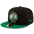 thumbnail image 1 of Men's New Era Black/Green Boston Celtics Official Team Color 2Tone 59FIFTY Fitted Hat, 1 of 6