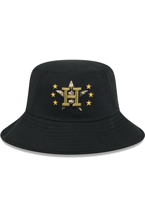 Men's New Era  Black Houston Astros 2024 Armed Forces Day Bucket Hat