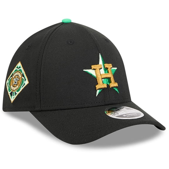 Men's New Era Black Houston Astros 2026 St. Patrick's Day 39THIRTY Flex Hat