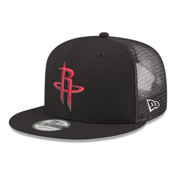 Men's New Era Black Houston Rockets Core Logo Meshback 9FIFTY Snapback Hat