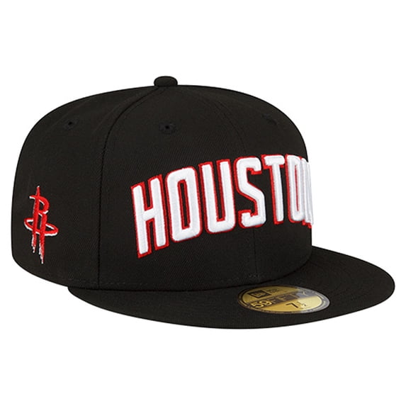 Men's New Era Black Houston Rockets Statement Edition Jersey Hook 59Fifty Fitted Hat