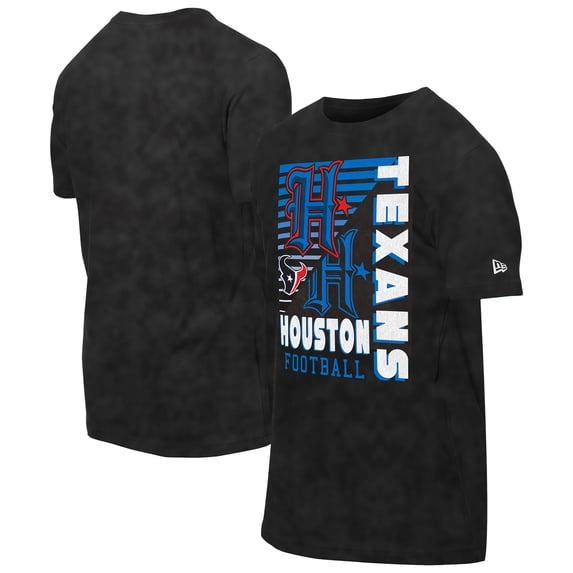 Men's New Era Black Houston Texans Logo Enzyme Washed T-Shirt