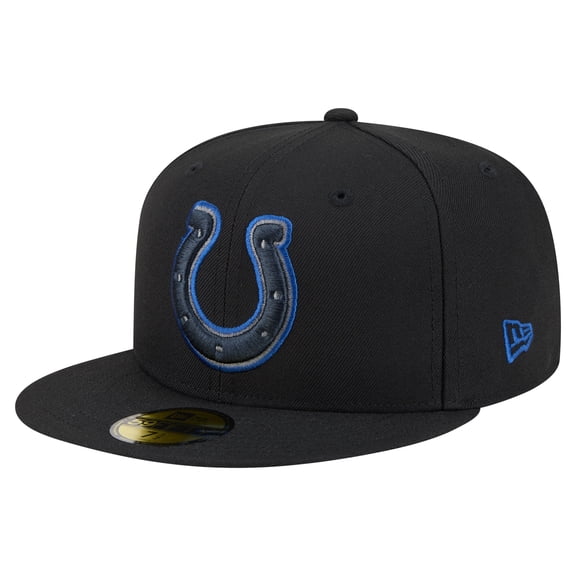 Men's New Era  Black Indianapolis Colts Color Pop 59FIFTY Fitted Hat