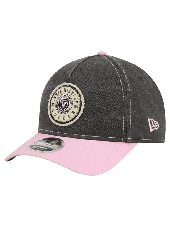 Men's New Era Black Inter Miami CF Jersey Hook 9FORTY Adjustable Hat