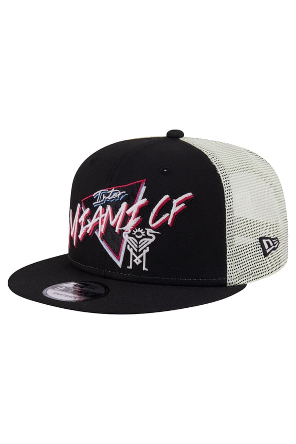 Men's-New Era Black Inter Miami CF Neon 9FIFTY Snapback Hat