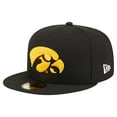 thumbnail image 1 of Men's New Era Black Iowa Hawkeyes 59FIFTY Fitted Hat, 1 of 5
