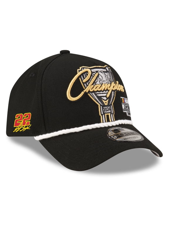Men's New Era Black Joey Logano 2024 NASCAR Cup Series Champion 9FORTY Adjustable Hat