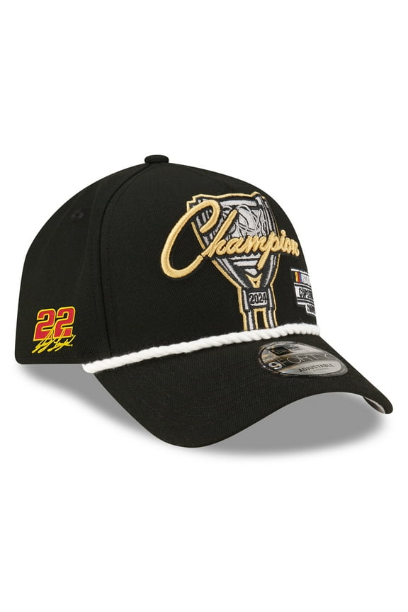 Men's New Era Black Joey Logano 2024 NASCAR Cup Series Champion 9FORTY Adjustable Hat