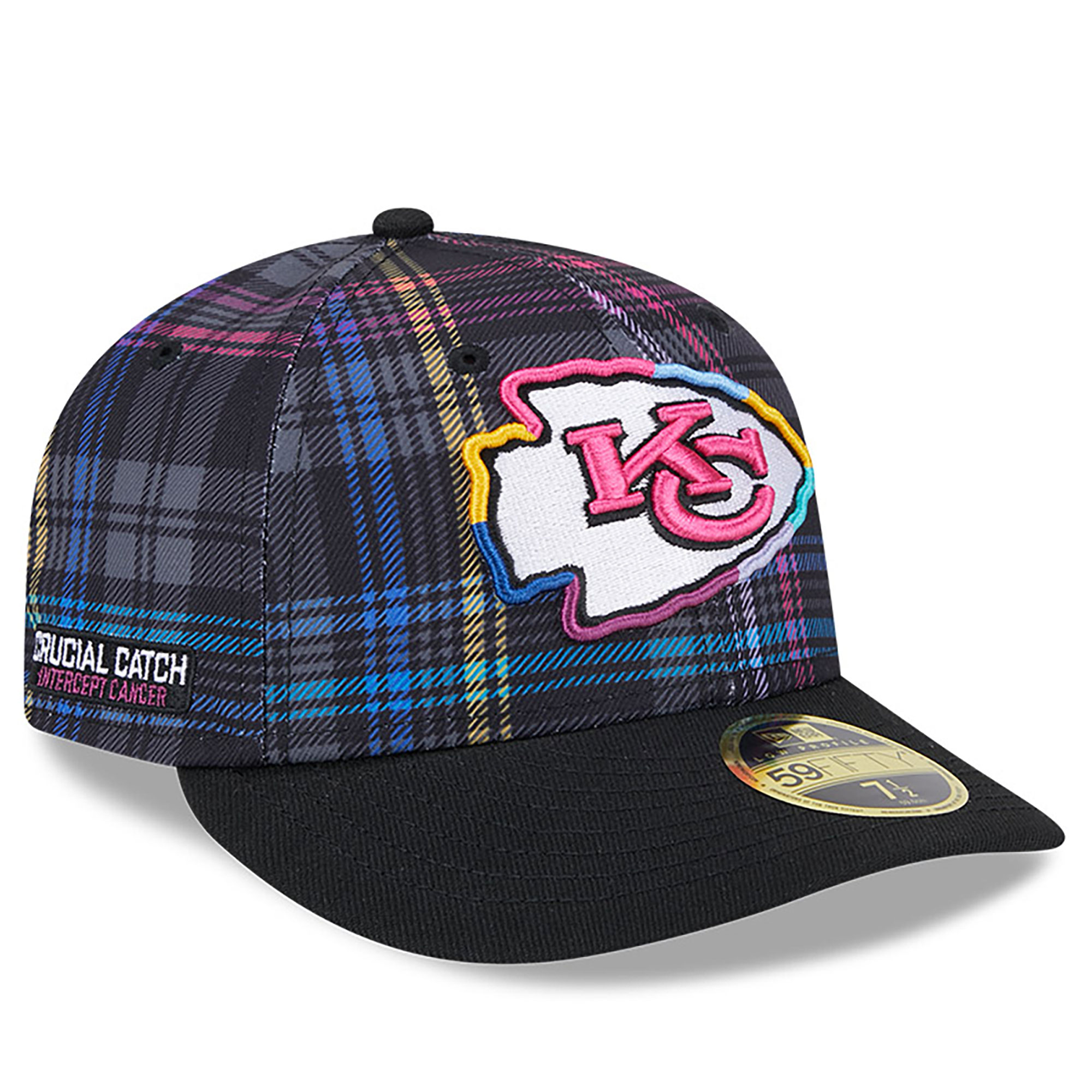 Men's New Era Black Kansas City Chiefs 2024 NFL Crucial Catch Plaid Low