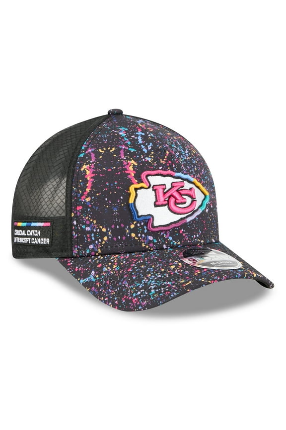 Men's New Era Black Kansas City Chiefs 2025 NFL Crucial Catch 9FORTY Adjustable Hat